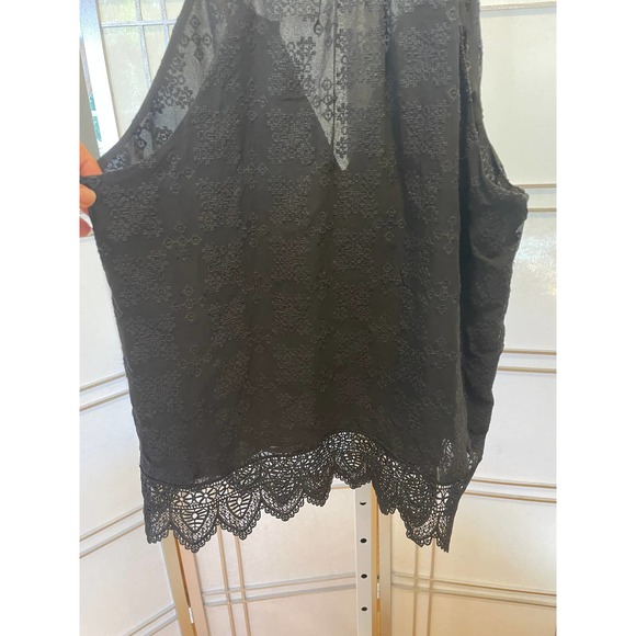 Joie Black Spaghetti Strap Lace Top Size Small Silk - Picture 3 of 6